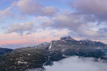 alps mountain saeuling in reutte pflach on sunset with colorful cloud sky at fall