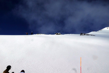 Bergwanderer zum Seekareck Gipfel in Obertauern