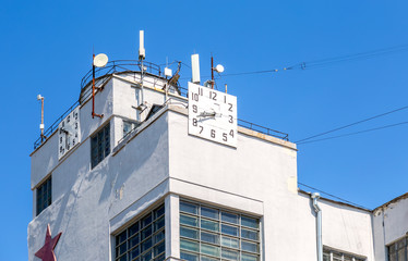 Telecommunication aerial antennas on the roof
