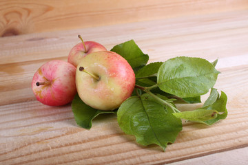 Apples on table
