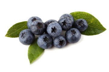 Blueberries and leaves