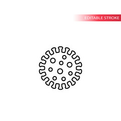 Coronavirus or bacteria glyph symbol. Virus simple thin line isolated vector icon. 