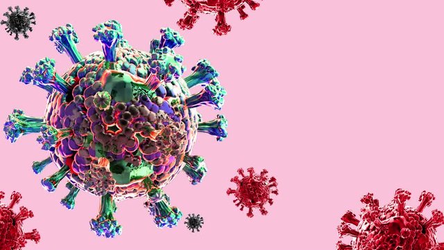 Coronavirus Covid-19 3D Animation Cell. Chinese Pandemic Dangerous.