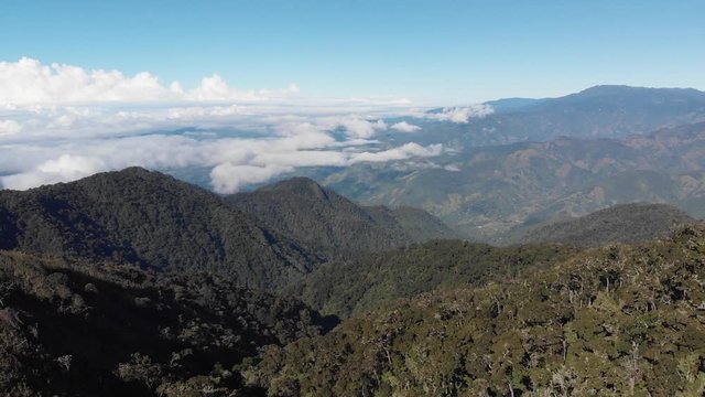 Costa Rica highland road in the mountains near Cerro de la Muerte mountain pass 4x4 driving