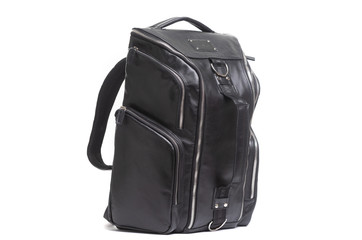 stylish expensive leather briefcase on a white background