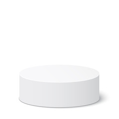 White round box. Package. Vector illustration.