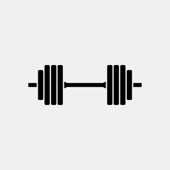 Barbell icon logo design. weight training equipment symbol.