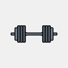 Barbell icon logo design. weight training equipment symbol.