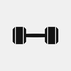 Dumbbell icon logo design. weight training equipment symbol.