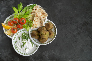 Falafel, a traditional Israeli dish of chickpea.