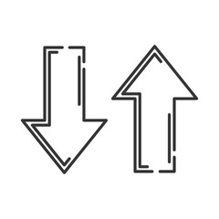 Set of linear arrows. Vector outline arrows