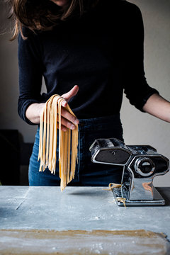 Woman Making Fresh Pasta