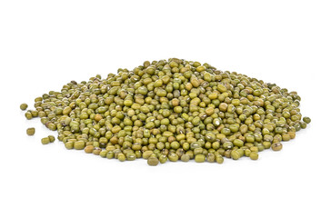 Mung beans on a white background