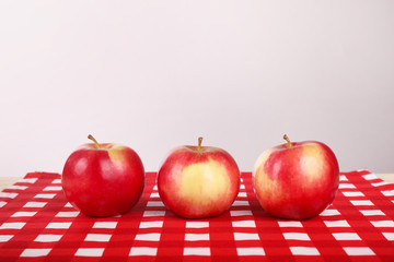 Fresh apple on wooden table