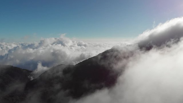 Costa Rica highland road in the mountains near Cerro de la Muerte mountain pass 4x4 driving