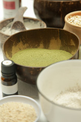 Homemade beauty products, DIY organic, toxic free, zero waste skin care cosmetic, home spa concept
