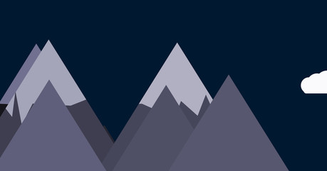 Mountains Panorame Abstract Random Placed Generative Art background illustration