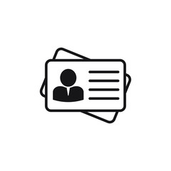 Employee clerk card, id card icon, vcard vector icon illustration for graphic design, logo, web site, social media, mobile app, ui 