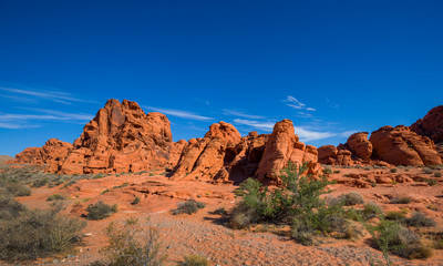Red rock formations in Valley of Fire, USA