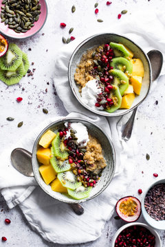 Tropical Quinoa, Yoghurt And Fruit Breakfast Bowl