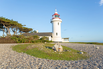 Fototapeta na wymiar Historic lighthouse in Mols, Djursland, Denmark