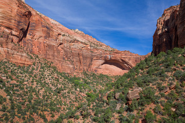 Rock formation Arch Cave in Zion National Park, USA