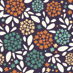 floral vector illustration. abstract hydrangea flowers seamless pattern