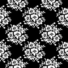 seamless floral background with cosmos flowers