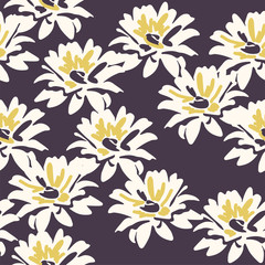 seamless floral background with daisy flowers