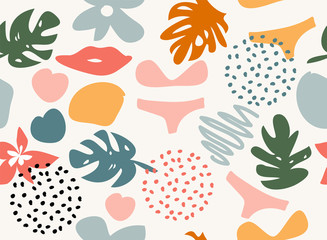 doodle objects on the theme of beach vacation and relaxation