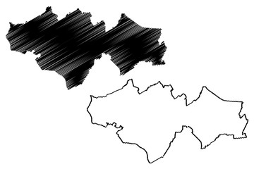 Krustpils Municipality (Republic of Latvia, Administrative divisions of Latvia, Municipalities and their territorial units) map vector illustration, scribble sketch Krustpils map