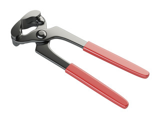 New hand pincers with red rubberized handles.