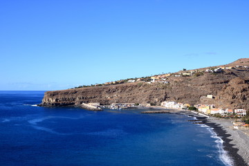 Fototapeta premium Playa de Santiago in La Gomera Canary Islands Spain from sea