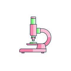 Student school microscope color line icon, sign, symbol on isolated white backgroud.