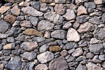 Texture of a grey granite stone wall for background