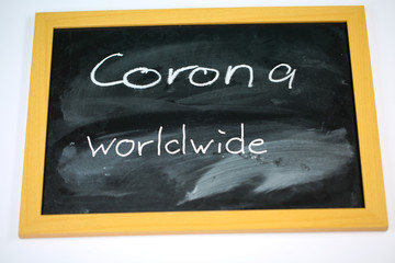 Corona Virus 2020, written on a chalk board