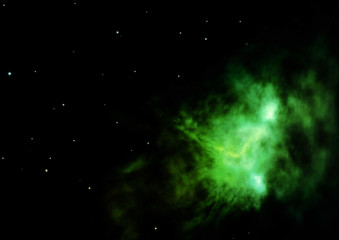 Star field in space and a nebulae. 3D rendering