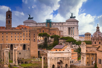 Fototapeta premium Architecture of the Roman Forum in Rome, Italy