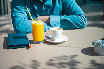 Espresso and orange juice