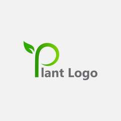 Green letter P logo template
