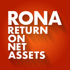 RONA - Return On Net Assets acronym, business concept background