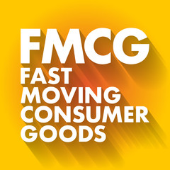 FMCG - Fast Moving Consumer Goods acronym, business concept background