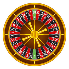 casino roulette wheel table in color