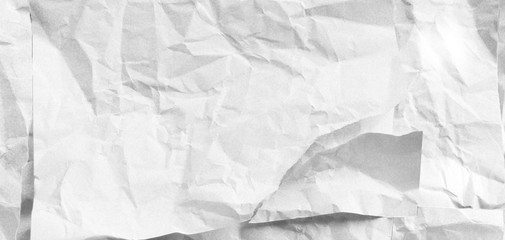 Beautiful crumpled white paper background. Banner concept illustration