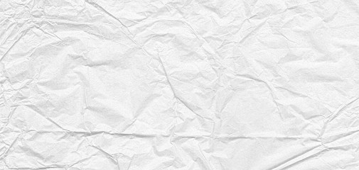 Abstract crumpled white paper banner