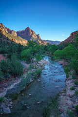 the watchman from parus trail in zion national park, usa