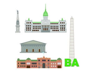 Fototapeta premium vector, skyline of Buenos Aires city in Argentina