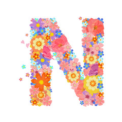 colorful blossom of meadow flowers with butterflies and flying l