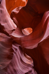 Red rock formations in slot canyon Lower Antelope Canyon at Page, USA