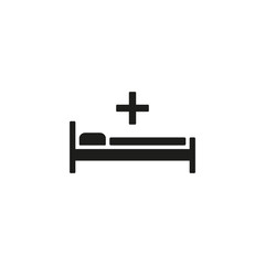 Hospital bad icon. Vector. Flat design.